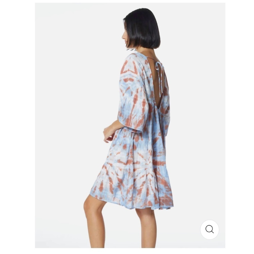 Young Fabulous & Broke Marley in Blue Fog Tie Dye V-Neck Dress Small - Picture 4 of 11